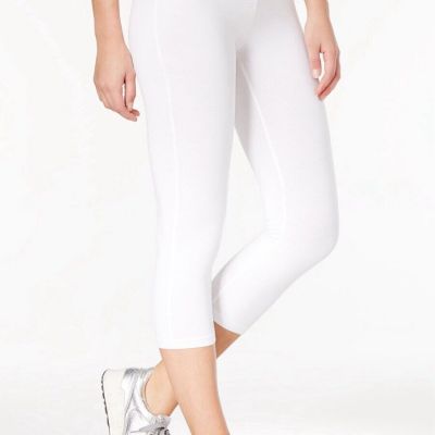 Hue Women's Capri Soft Cotton Leggings Style U17981, White, Small NEW $28